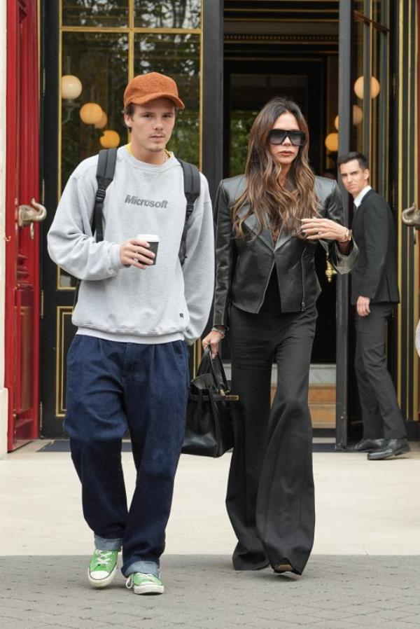 Mandatory Credit: Photo by Laurent VU/SIPA/Shutterstock (14132958a) Cruz Beckham and Victoria Beckham Celebrity sightings, Paris Fashion Week, France - 30 Sep 2023