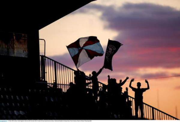 Galway United supporters after the SSE Airtricity Men's Premier Division match between Galway United and Dundalk at Eamonn Deacy Park in Galway. Photo by Michael P Ryan/Sportsfile